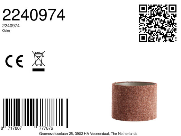 Stoffen lampenkap terracotta kleur Light & Living Osire - Ø 40 cm - Image 7