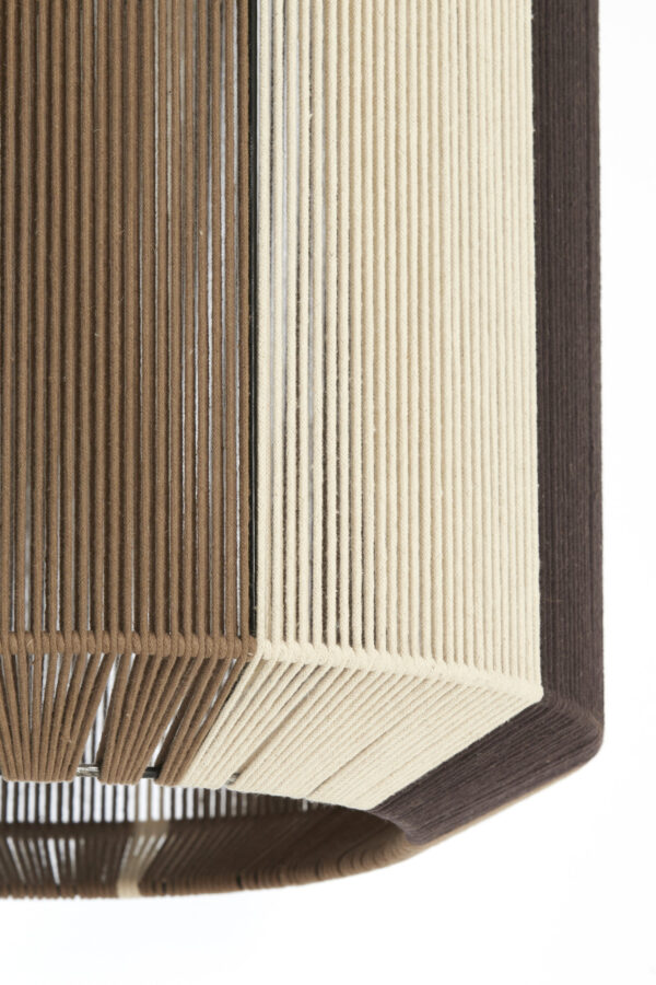 Gestreepte hanglamp bruin-wit Light & Living Kozana - Ø 48 cm - Image 6