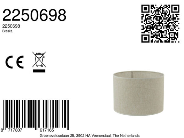 Beige stoffen lampenkap in cilindershape Light & Living Breska - Ø 50 cm - Image 9