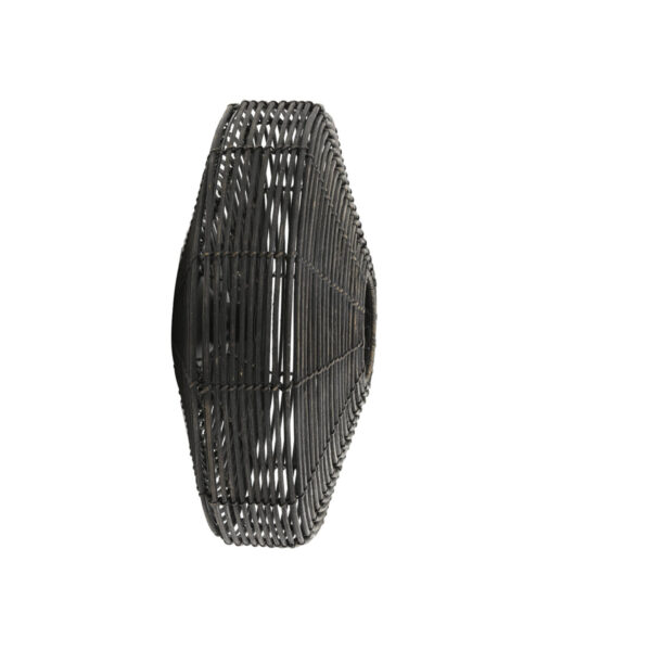 Rotan wandlamp zwart Light & Living Mataka - wandlamp - H 21 cm