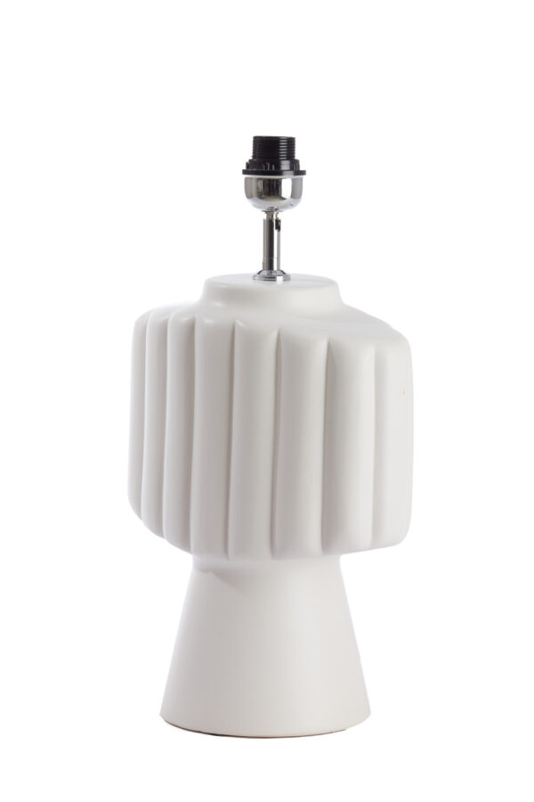 Geribbelde witte armatuur Light & Living Gandara - H 49 cm - Image 3