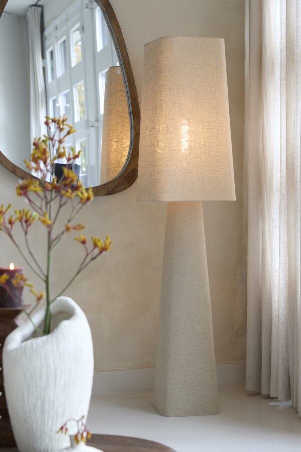 Vloerlamp van beige stof Light & Living Mikko - H 176 cm - Image 4