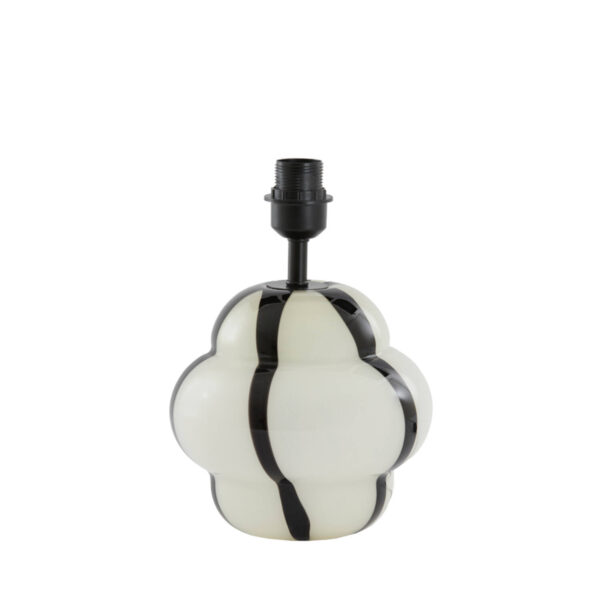 Lampenvoetje glas zwart-wit Light & Living Ylien - H 28 cm