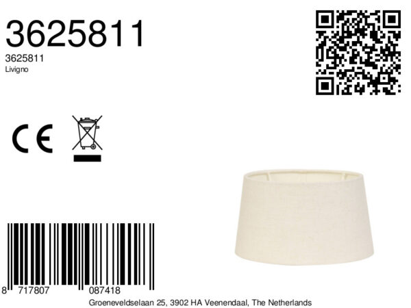 Stoffen lampenkap beigekleurig Light & Living Livigno - H 14 cm - Image 3