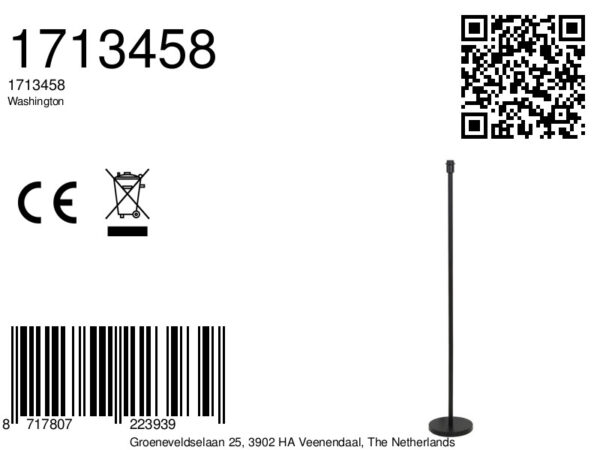 Zwarte lampenvoet lang Light & Living Washington - H 148,5 cm - Image 10