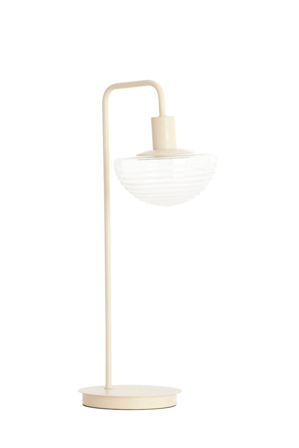 Cremekleurige tafellamp met glazen kapje Light & Living Baylie - H 61 cm - Image 2