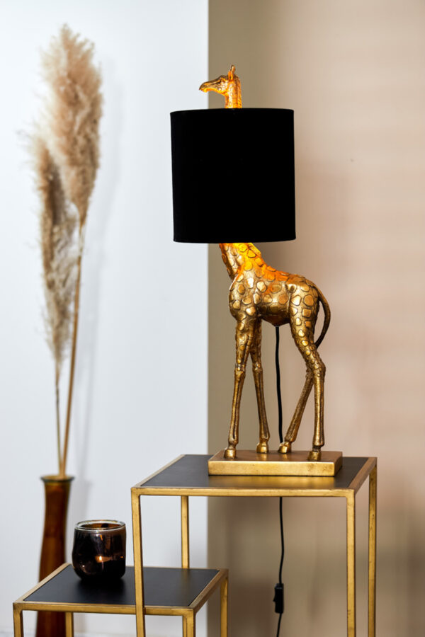 Giraffe tafellamp goudkleurig Light & Living Giraffe - H 68 cm - Image 4