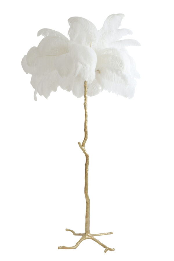 Witte design veren staande lamp Light & Living Feather - H 180 cm - Image 2
