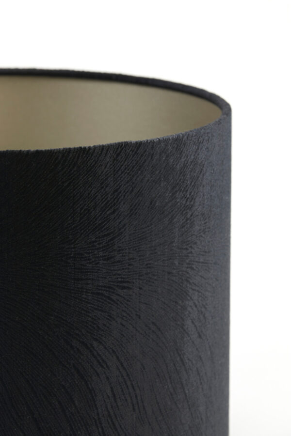 Cilindervormige zwarte lampenkap van stof Light & Living Lubis - Ø 40 cm - Image 4