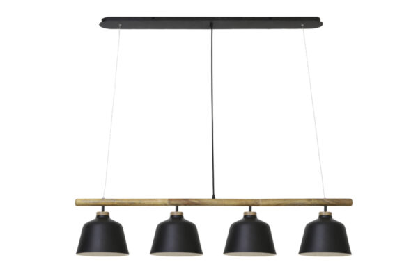 Zwarte hanglamp met houten accent Light & Living Banu - B 132 cm - Image 2