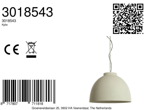 Crèmekleurige metalen hanglamp modern Light & Living Kylie - Ø 60 cm - Image 6