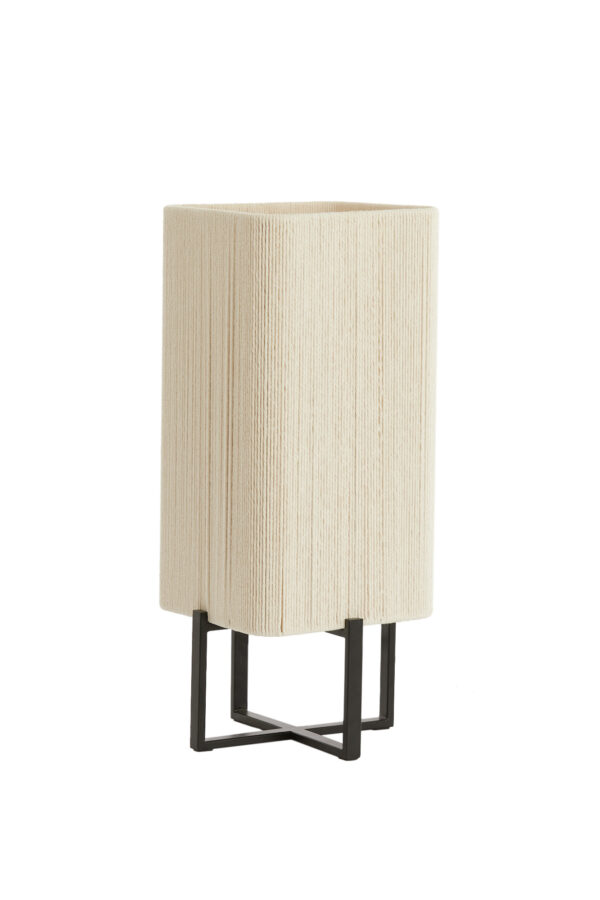 Beige vierkante schemerlampje stof Light & Living Wyn - H 50,5 cm - Image 3