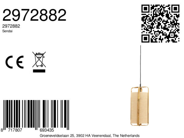 Houten hanglamp met stoffen kap Light & Living Sendai - Ø 27 cm - Image 9