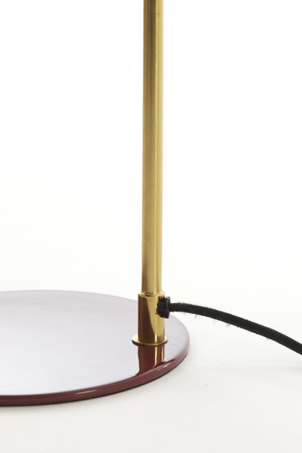 Vintage bordeaux rode bureaulamp Light & Living Maleka - H 47 cm - Image 5