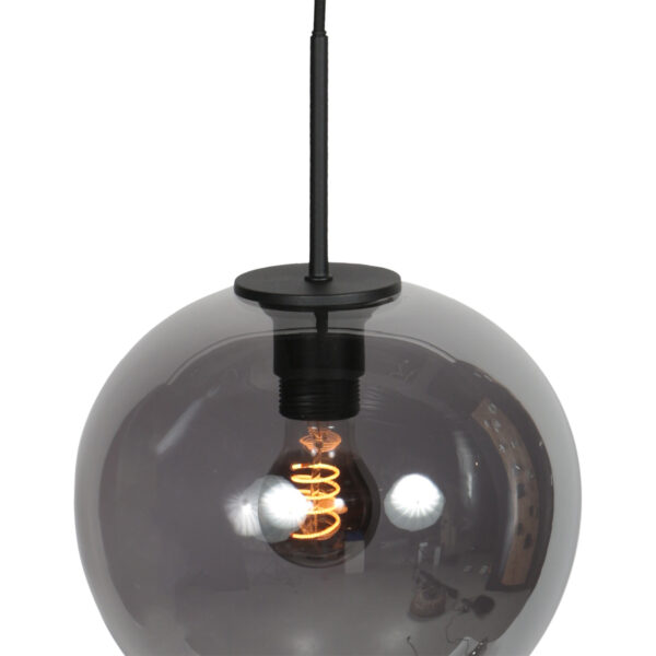 Zwarte smoke glas hangende bollamp Mexlite HaloSwap - Ø 25 cm - Image 4