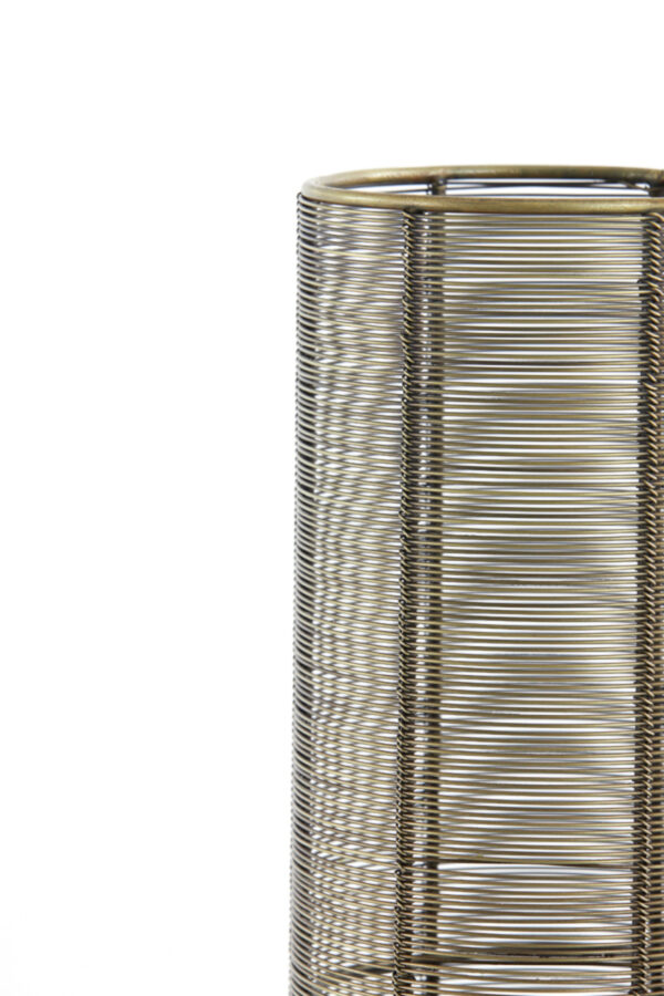 Hoge gouden metalen tafellamp cilinder Light & Living Lezuza - H 60,5 cm - Image 3