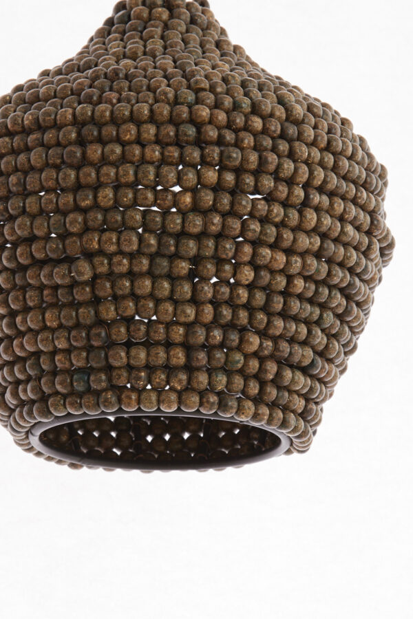 Hanglamp met houten kralen in natuurlijke stijl Light & Living Kalenga - Ø 21 cm - Image 3