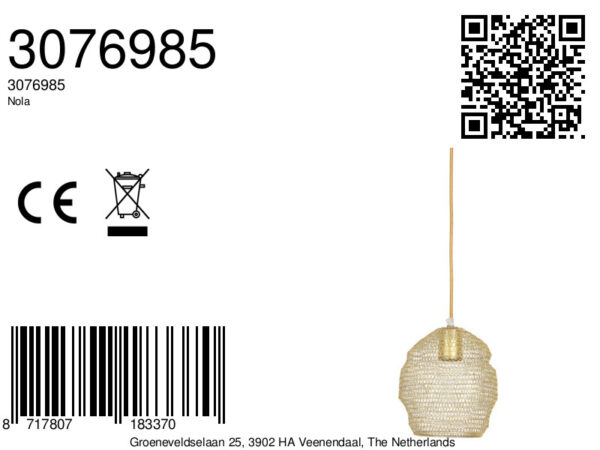 Gouden draad hanglamp mesh design Light & Living Nola - Ø 18 cm - Image 3