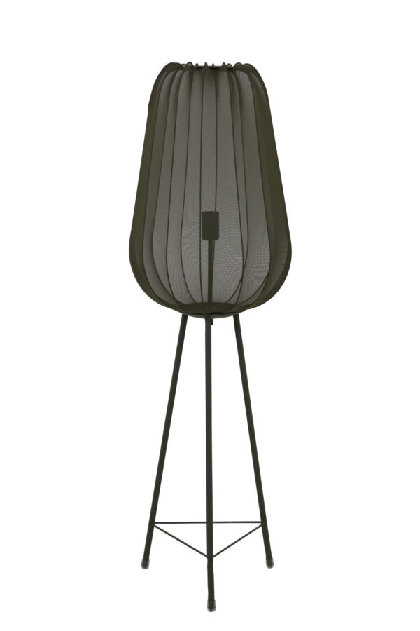 Zwarte stoffen staande lamp Light & Living Plumeria - H 132 cm - Image 3