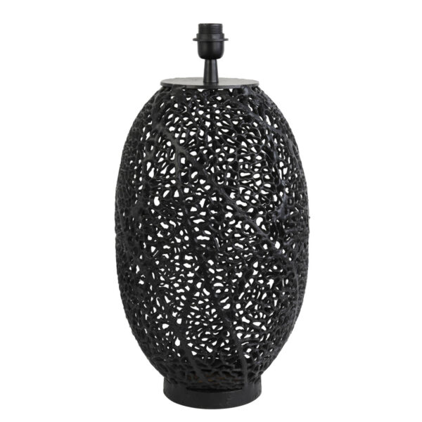 Zwarte opengewerkte tafellamp Light & Living Sinula – H 55 cm