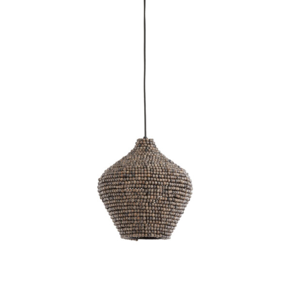 Hanglamp met houten kralen kap Light & Living Kalenga - Ø 28 cm
