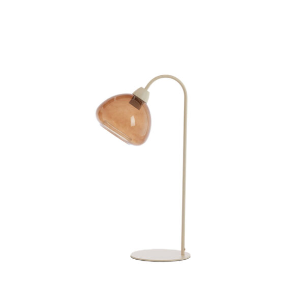 Amberkleurige glazen tafellamp Light & Living Bisho – H 61 cm