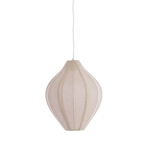 Beige ovale linnen hanglamp Light & Living Pasto - Ø 36 cm