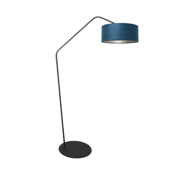 Booglamp zwart met velvet blauwe kap Anne Lighting ZigZag