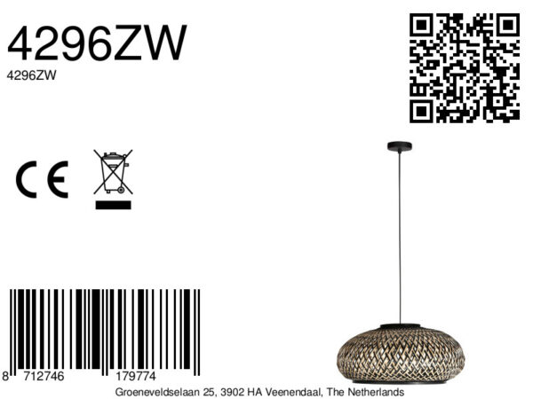 Bamboe hanglamp zwart / naturel gevlochten Mexlite HaloSwap - Ø 50 cm - Image 12