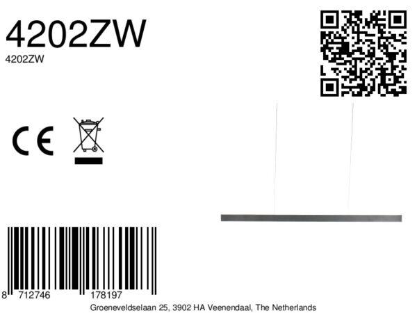 Zwarte design hanglamp met up- & downlight Mexlite BrightLine - Image 11