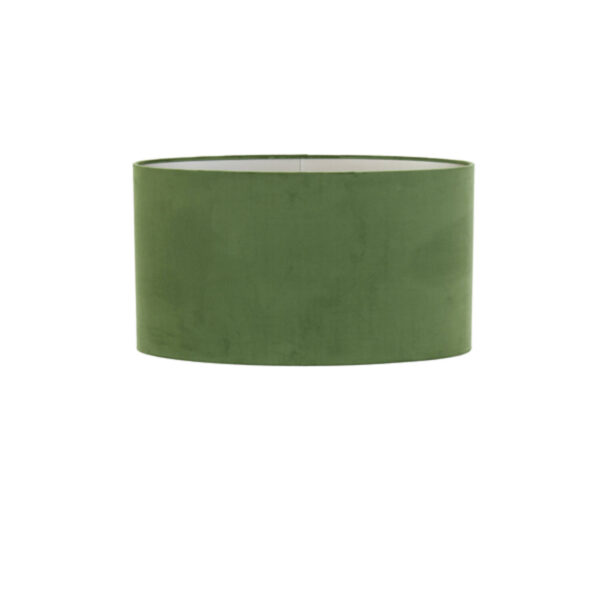 Groene cilindervormige lampenkap in kleur Light & Living Velours - H 32 cm