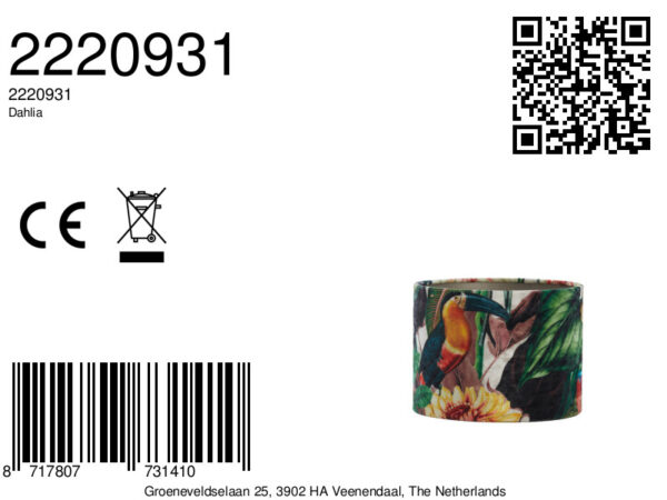Lampenkap tropisch design vogels Light & Living Dahlia - Ø 20 cm - Image 9