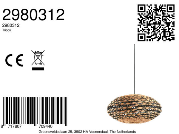 Rotan hanglamp in natuurlijke stijl Light & Living Tripoli - Ø 50 cm - Image 8