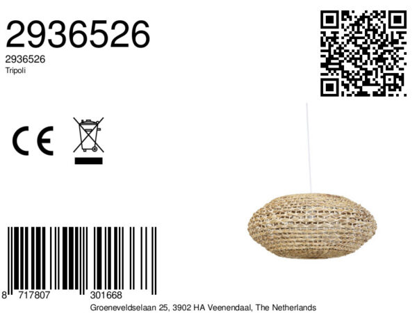 Rotan hanglamp naturel uitvoering Light & Living Tripoli - Ø 60 cm - Image 6