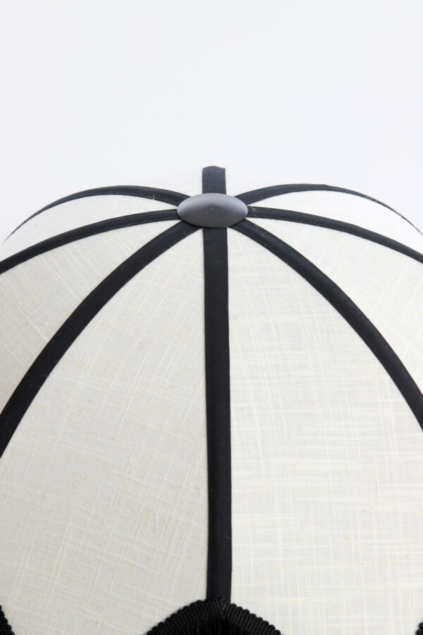 Zwart-witte franje lampenkap Light & Living Sulina - Ø 45 cm - Image 4
