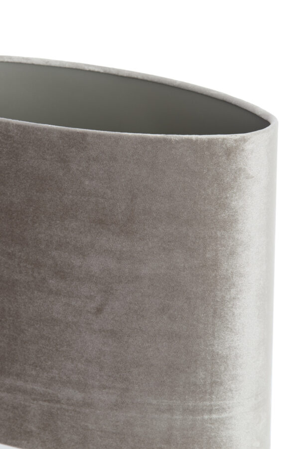 Cilindervormige taupe lampenkap van velours Light & Living Palata - H 28 cm - Image 5