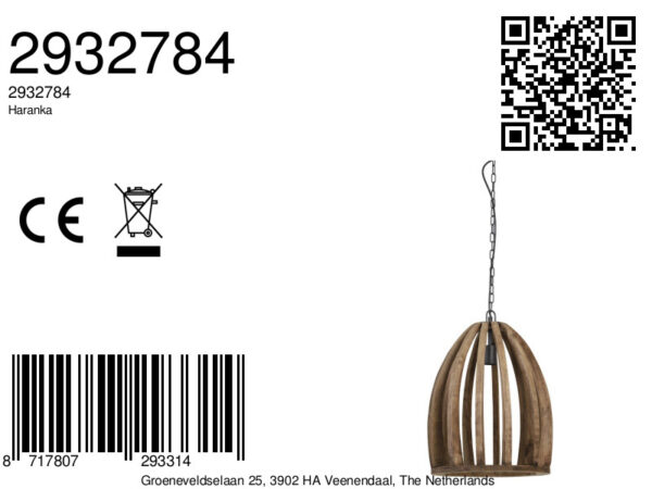 Houten hanglamp luchtige structuur Light & Living Haranka - Ø 38 cm - Image 6