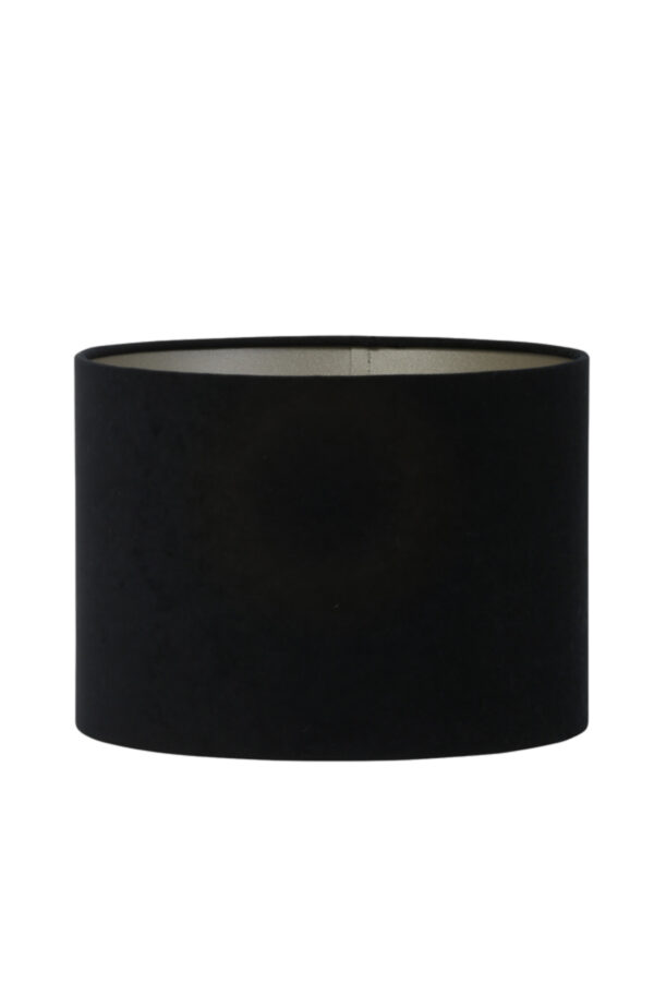 Zwarte cilindervormige lampenkap in stijl Light & Living Velours - Ø 25 cm - Image 2