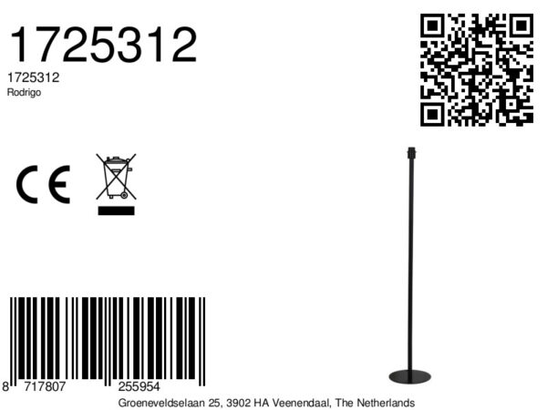 Simpele zwarte lampenvoet Light & Living Rodrigo - H 135 cm - Image 4