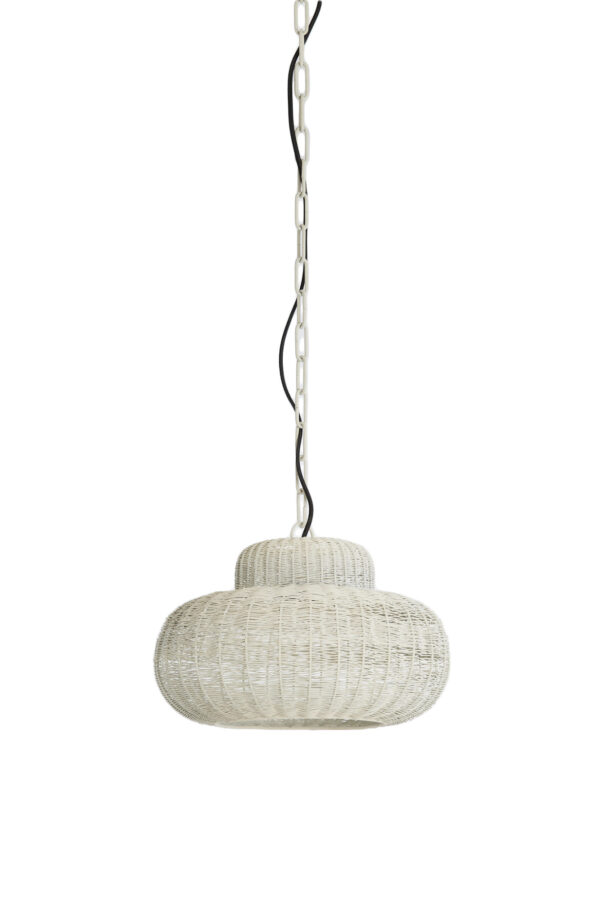 Witte rotan hanglamp met vlechtwerk Light & Living Piedra - Ø 35 cm - Image 2