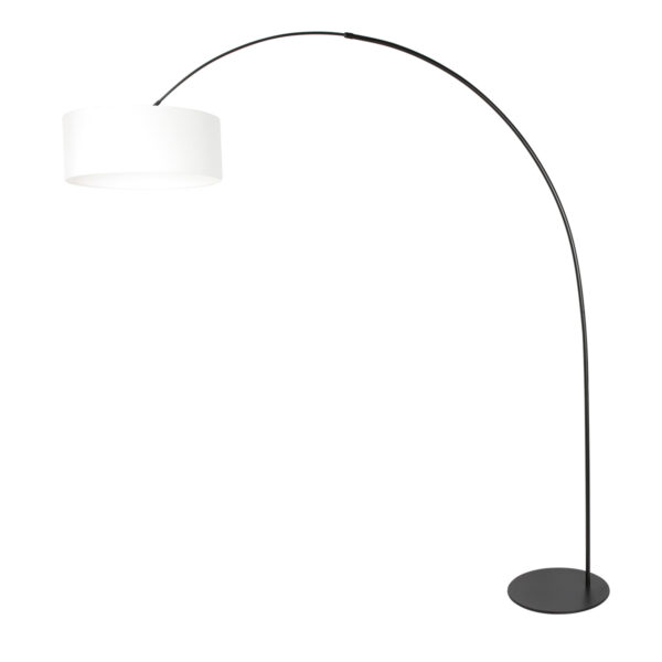 Booglamp zwart met witte stoffen kap Anne Lighting Curve - Image 2