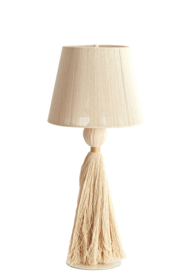 Beige stoffen schemerlamp kwast Light & Living Espino - H 58 cm - Image 2