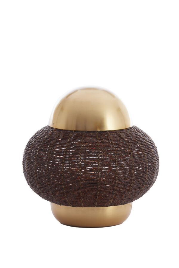 Tafellamp goud met bruine kralen Light & Living Cetara - H 33 cm - Image 2