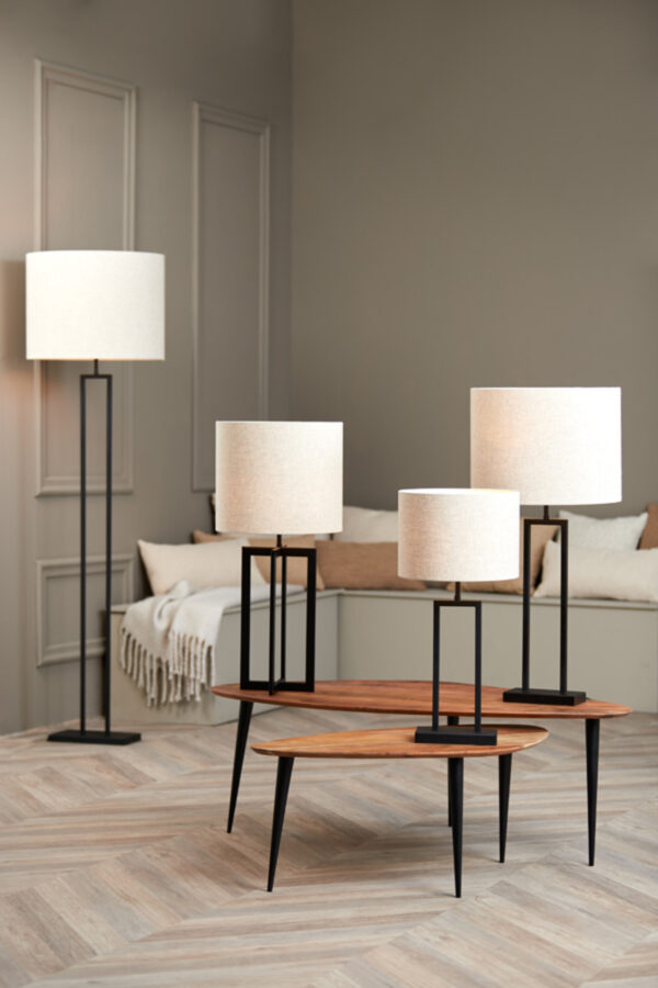 Cilindervormige stoffen lampenkap in beige Light & Living Livigno - Ø 35 cm - Image 4