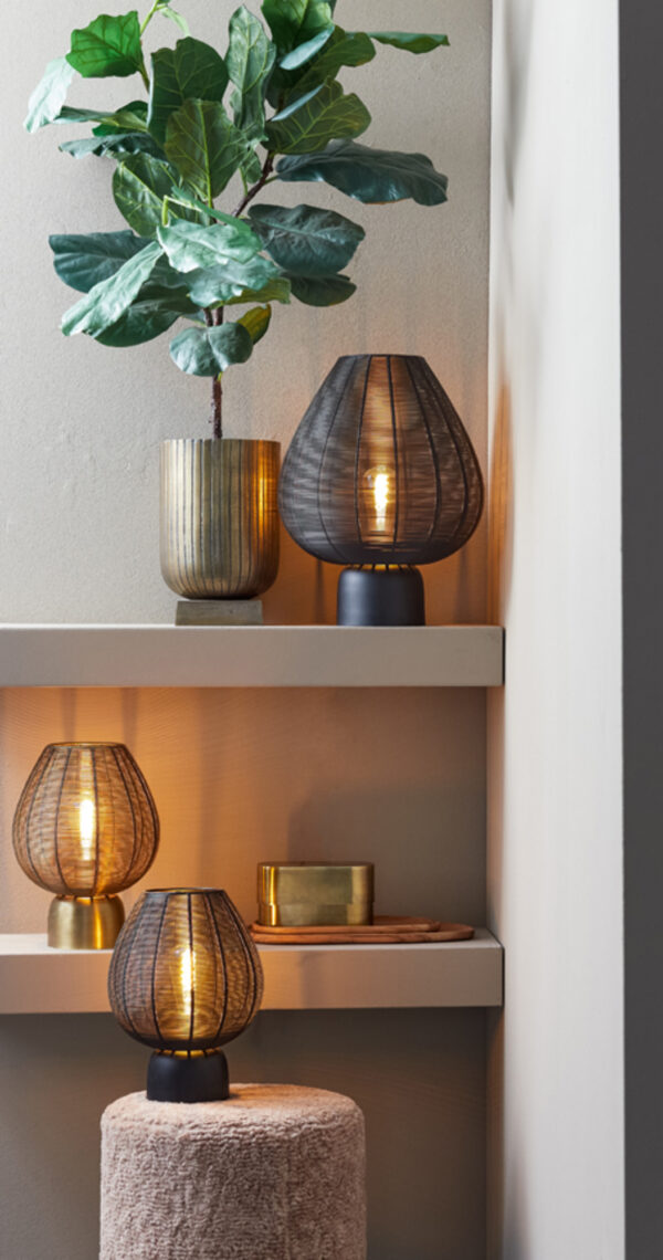 Goudkleurige metalen bolle draadlamp Light & Living Suneko - H 34 cm - Image 4