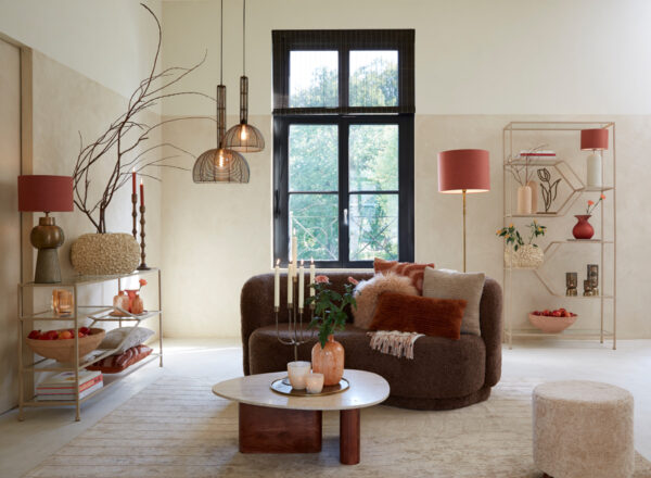 Bruine rotan hanglamp met metalen frame Light & Living Tartu - Ø 28 cm - Image 4