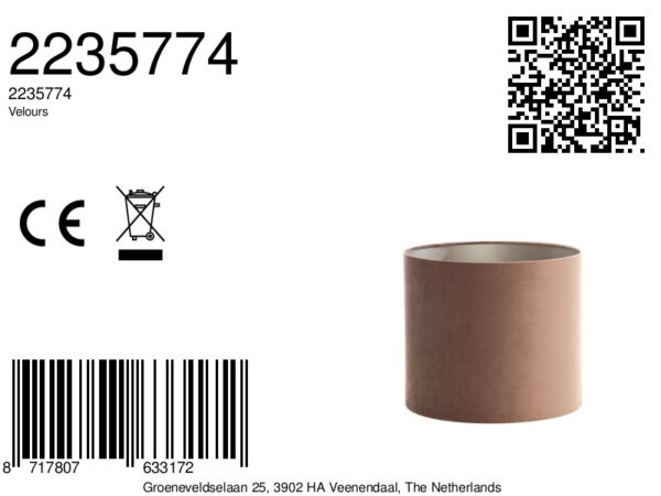 Velours lampenkap bruin cilindervormig Light & Living Velours - Ø 35 cm - Image 10