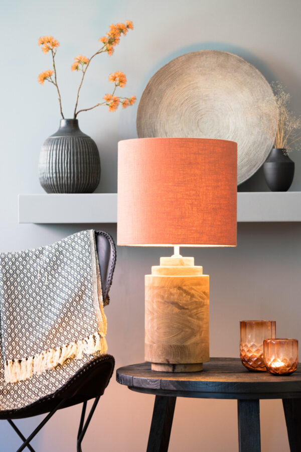 Houten brede lampenvoet Light & Living Racco - H 43 cm - Image 4