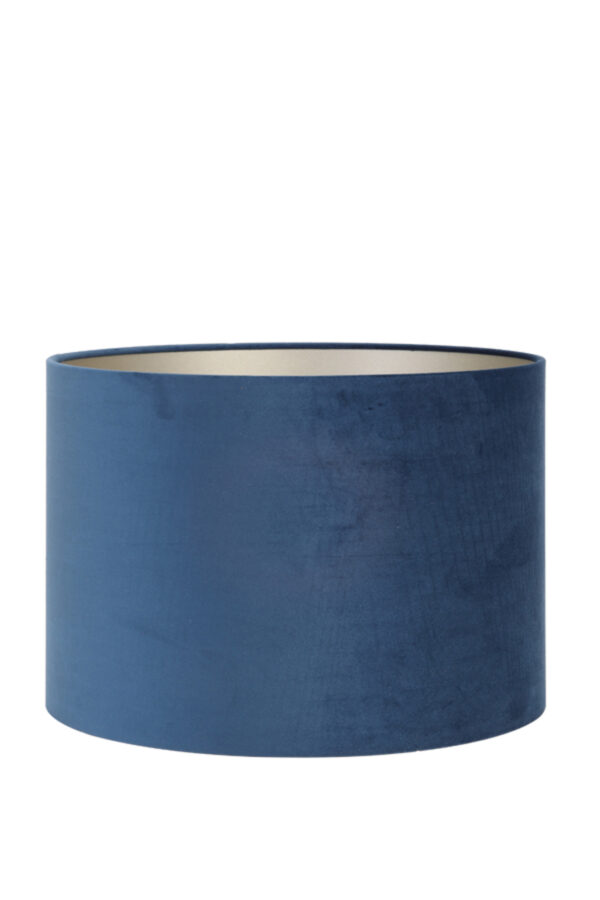Blauwe lampenkap cilindervormig Light & Living Velours - Ø 25 cm - Image 2