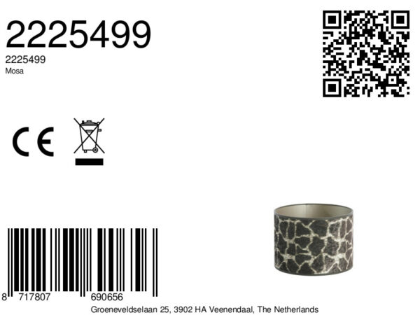 Lampenkap in cilindervorm met dierenprint Light & Living Mosa - Ø 25 cm - Image 8